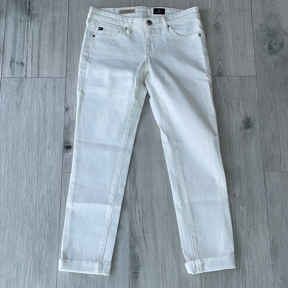 AG skinny cropped roll up jean